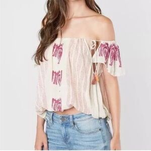 NWT Free People Pukka Peasant Off or On-Shoulder Top Size S